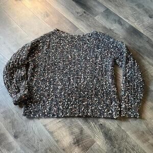 Chunky Bouclé Textured Knit Sweater – Chunky Nubby Knit • M (Fits S–L)